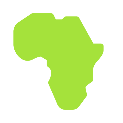 Green icon showing the map outline of Africa